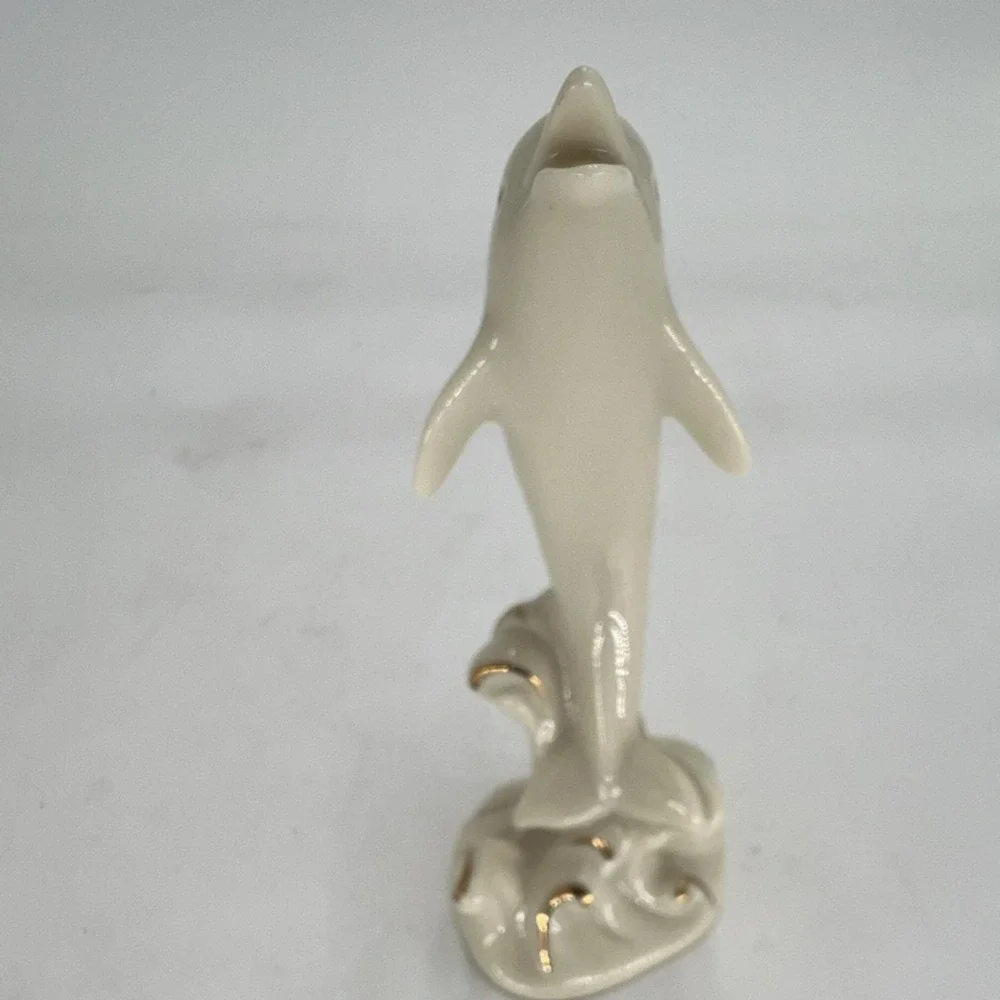 Lenox Porcelain Dolphin Figurine Handcrafted Gold Accents